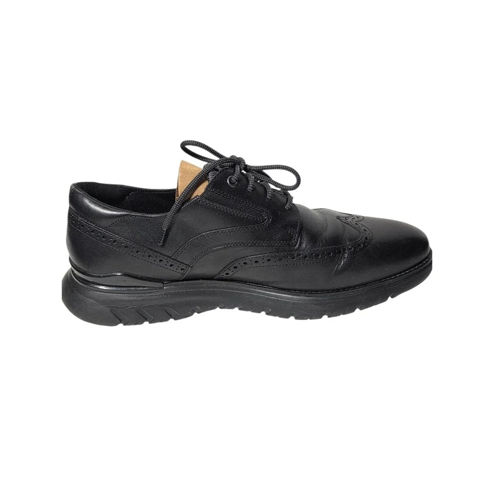 Rockport Total Motion Mens Wingtip‎ Shoes Size 13 W Bkack Leather LNC